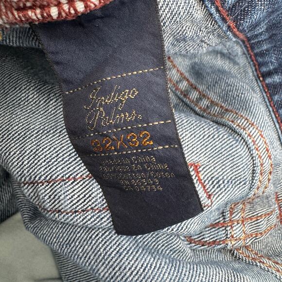 Tommy Bahama Jeans Mens 32x32 ACTUAL Indigo Palms Bootcut Blue Denim HEM WEAR - Picture 7 of 9